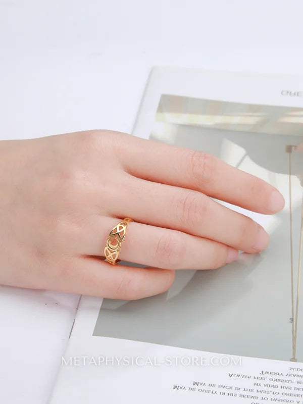 Triple Moon Ring